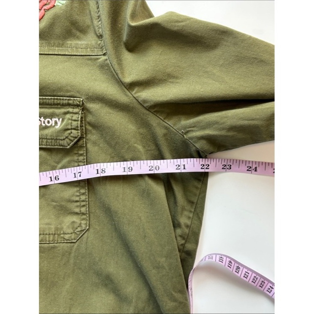 Idyllwind Western Boho Military Shirt Jacket Patches Embroidery Pockets - Picture 13 of 14